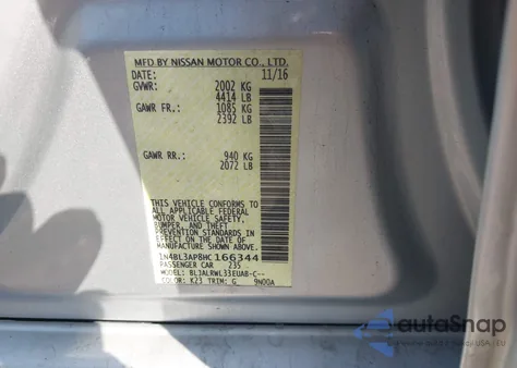 2017 Nissan Altima 3.5 Sl from USA, damaged, VIN 1N4BL3AP8HC166344